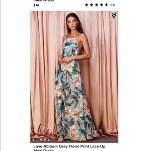 Large lulus grey floral maxi dress